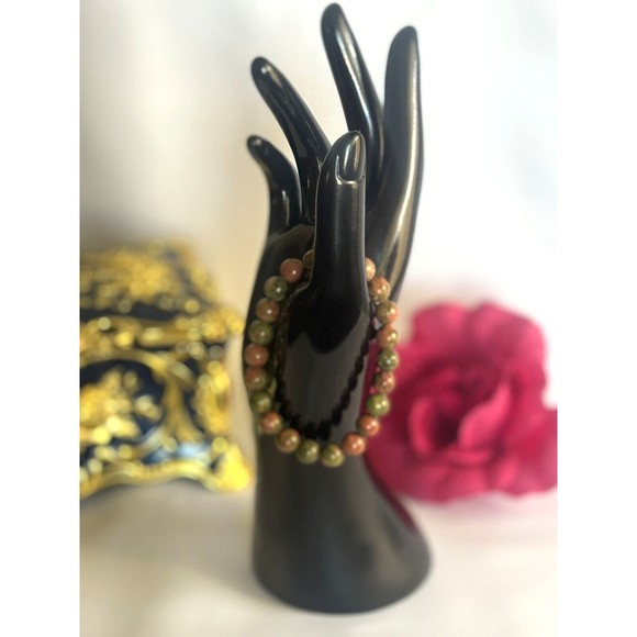 Natural Unakite Bracelet 8mm Healing Reiki Balance - Picture 2 of 5